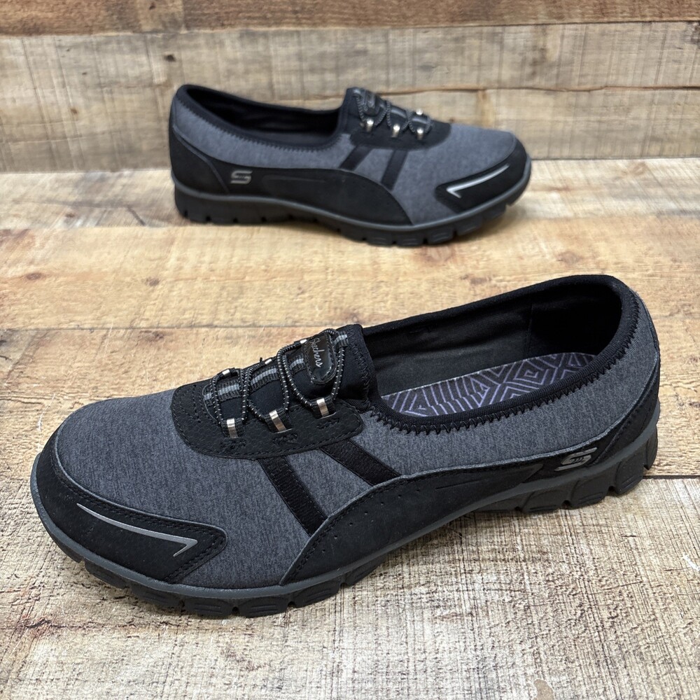 Skechers Air Cooled Memory Foam Women’s Black/Gray Slip On Shoes Size 10